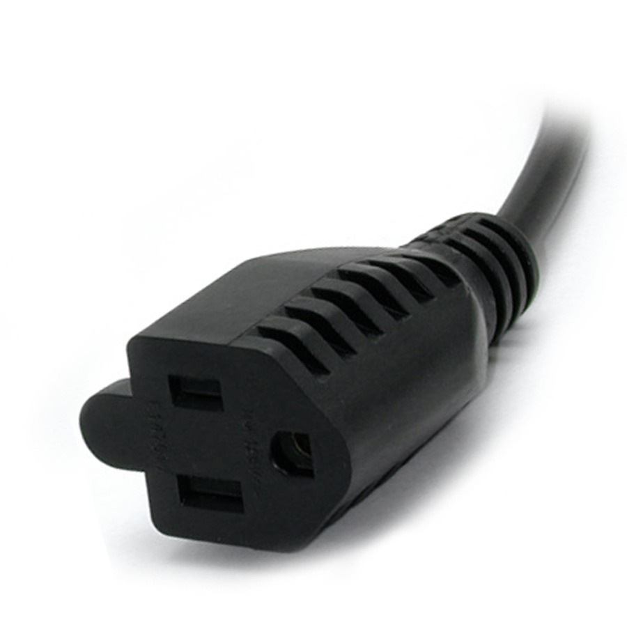 Thumbnail 5 of 5 for StarTech.com 1ft (0.3m) Power Extension Cord, IEC C14 to NEMA 5-15R, 10A 125V, 18AWG, Black, Outlet Extension Cable