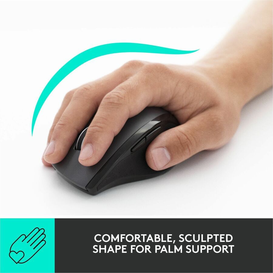 Thumbnail 3 of 10 for Logitech M705 Marathon Wireless Mouse, 2.4 GHz USB Unifying Receiver, 1000 DPI, 5-Programmable Buttons, Black
