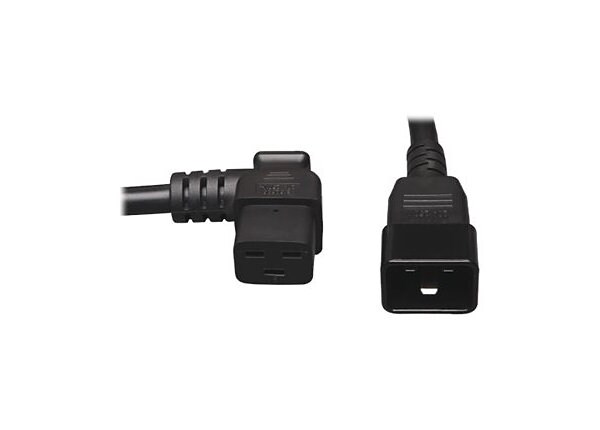 Tripp Lite 2' Left Angle C19 to C20 Power Cable 20A 250V 3x12AWG, 2ft