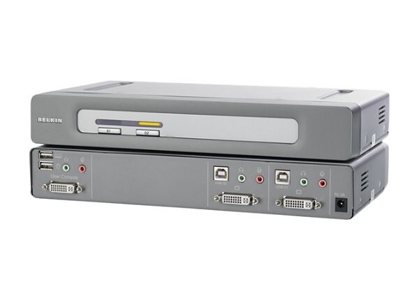 Belkin OmniView Secure DVI-D Dual-Link 2-Port KVM Switch - KVM / audio switch - 2 ports - desktop - B2B