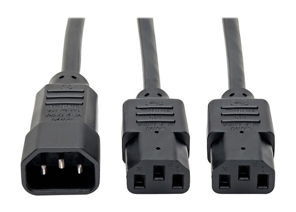 HTCable UPS PDU Computer PC Power Splitter Cord C14 to 2 x C13 10A 250V Extension Cable 12 C14-2xC13 30cm 