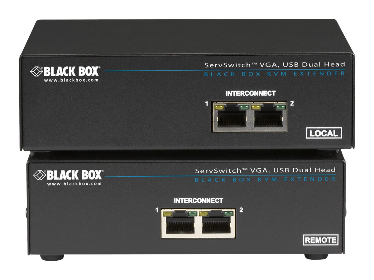 Black Box ServSwitch Brand CATx USB KVM Extender, Dual-Head VGA - KVM / audio / serial extender