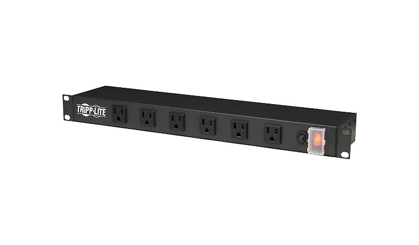 Tripp Lite Power Strip Rackmount Metal 120V 5-15R Right Angle 12 Outlet 1U - power distribution strip