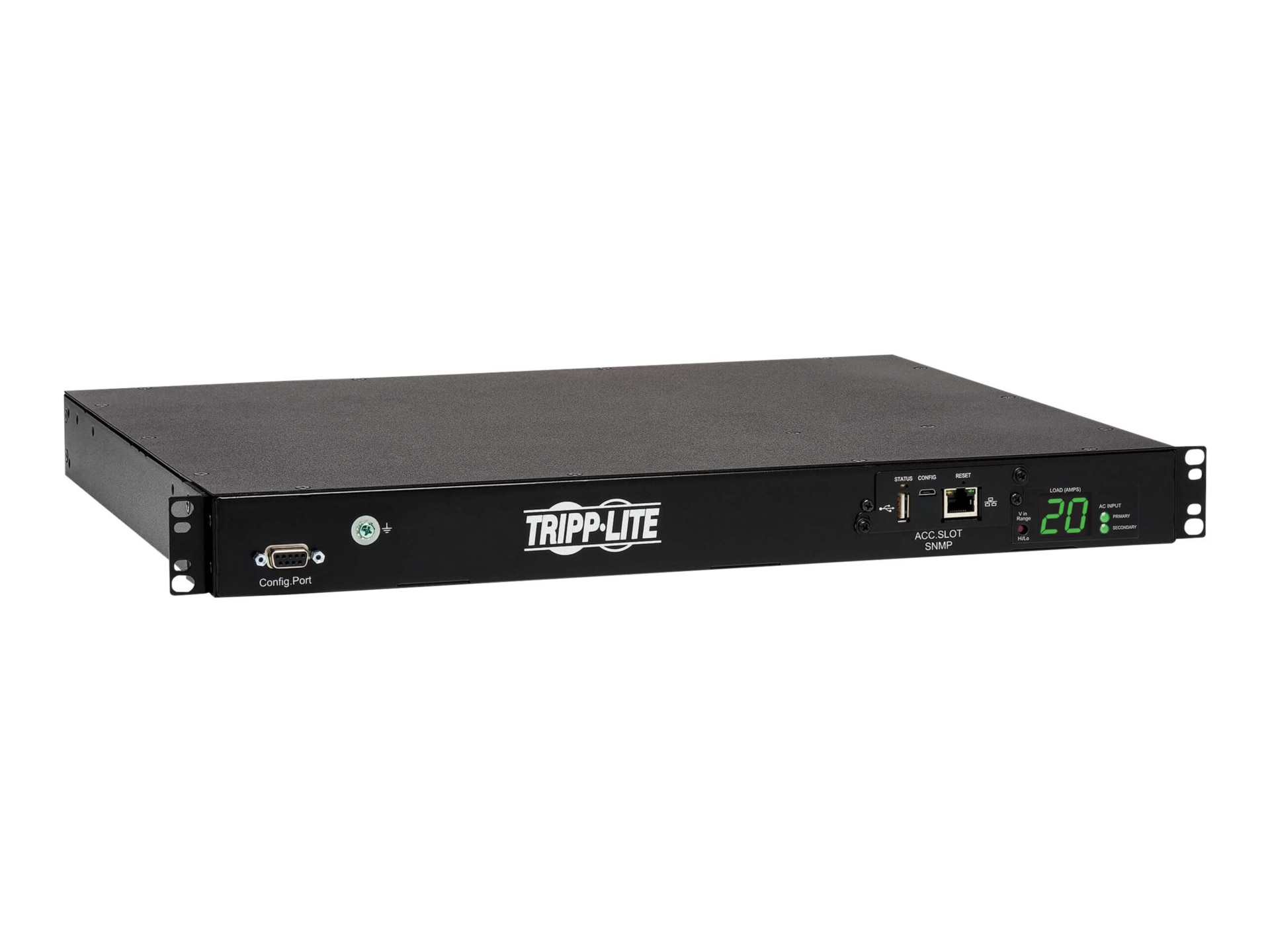 Tripp Lite PDU Switched ATS 200-240V 16/20A 8 C13 2 C19 C20 Horizontal 1URM - horizontal rackmount - power distribution