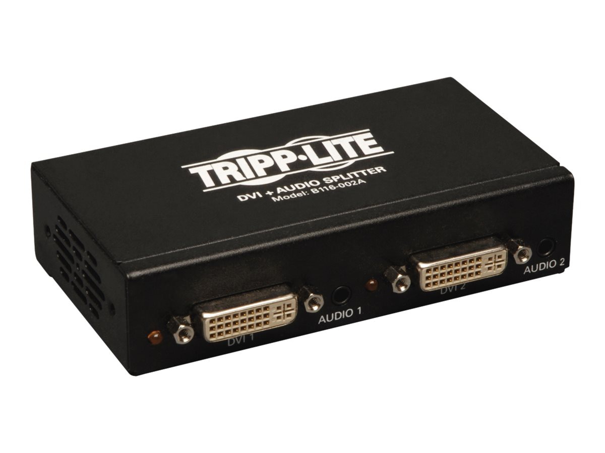 Eaton Tripp Lite series 2-Port DVI Single Link Video / Audio Splitter / Booster DVIF/2xF TAA - video/audio splitter - 2