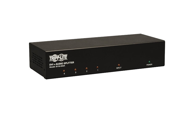 Tripp Lite 4-Port DVI Single Link Video / Audio Splitter / Booster DVIF/2xF TAA - video/audio splitter - 4 ports - TAA
