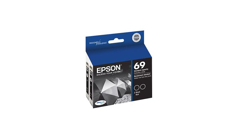 Epson 69 dual-pack - 2-pack - black - original - ink cartridge