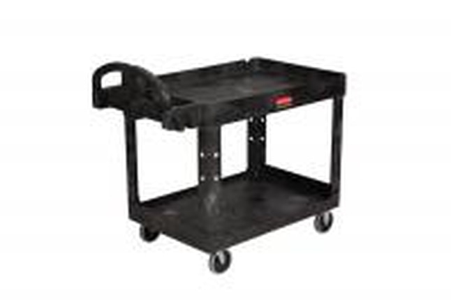 Rubbermaid Dual Shelf Utility Cart - Black