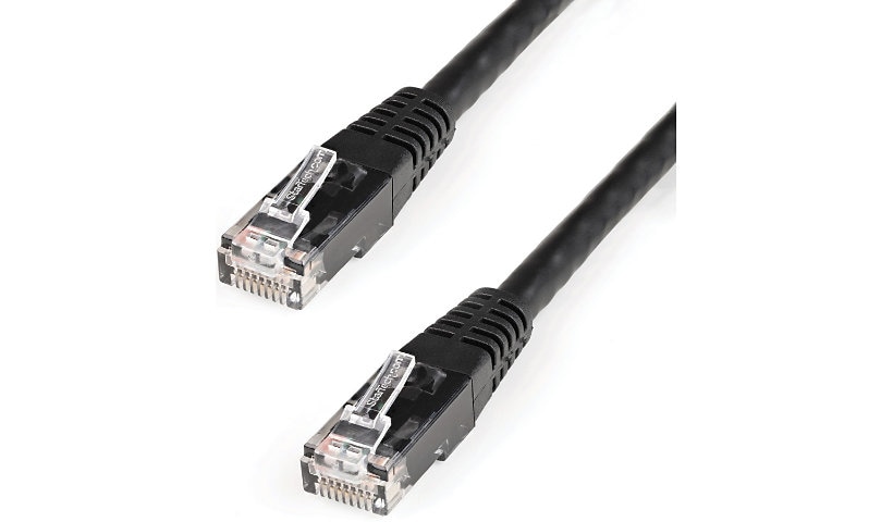 StarTech.com 100ft CAT6 Ethernet Cable - Black CAT 6 Gigabit Wire 100W PoE 650MHz Molded Patch Cord