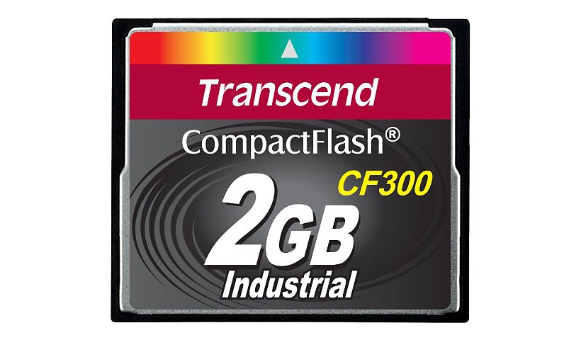 Transcend CF300 Industrial - carte mémoire flash - 2 Go - CompactFlash