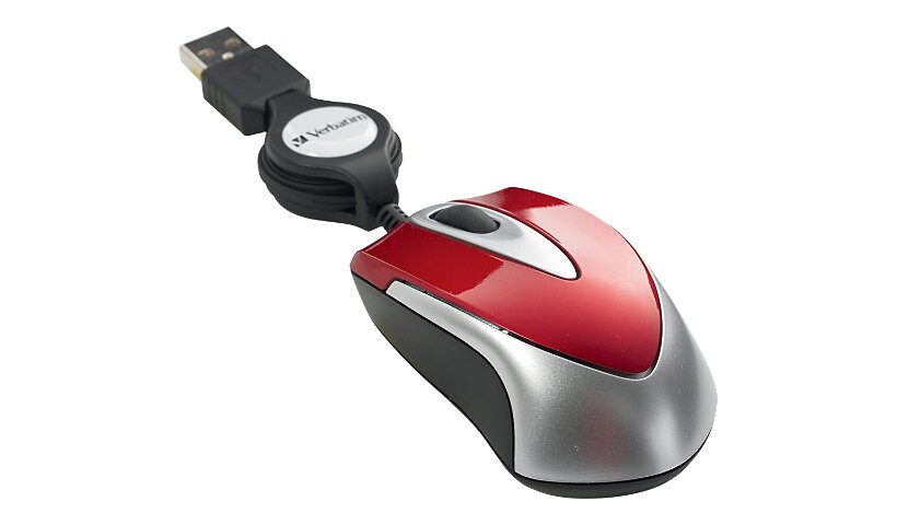 Verbatim Optical Mini Travel Mouse - mouse - USB - red