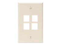 Leviton QuickPort Single-Gang 4-Port Wallplate - flush mount faceplate
