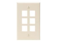 Leviton QuickPort Single-Gang 6-Port Wallplate - flush mount faceplate