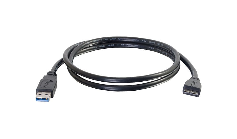 C2G 3.3ft USB A to USB Micro B Cable - USB 3.0 - Black - M/M