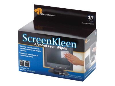 Advantus Read Right Alcohol-Free ScreenKleen - cleaning wipes