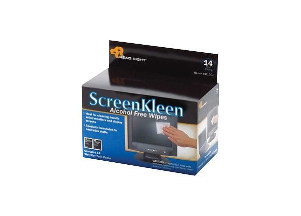 Advantus Read Right Alcohol-Free ScreenKleen - cleaning wipes