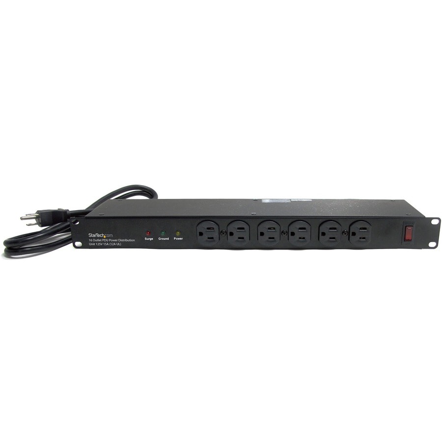 1U 6 Outlet 19 Rack Mounted Powerboard Surge Protected