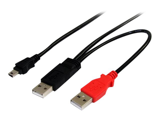 StarTech.com 6 ft USB Y Cable for External Hard Drive - USB A to mini B