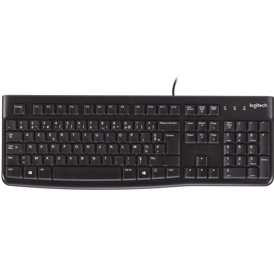 Logitech K120 Wired Keyboard for Windows, USB Plug-and-Play, Full-Size, Spill-Resistant, Curved Space Bar, Compatible
