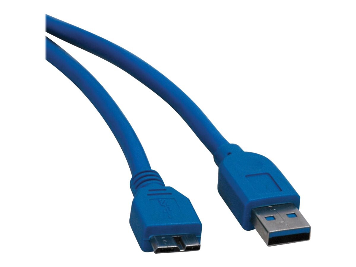 Eaton Tripp Lite Series USB 3.0 SuperSpeed Device Cable (A to Micro-B M/M), Blue, 3 ft. (0.91 m) - USB cable - USB Type