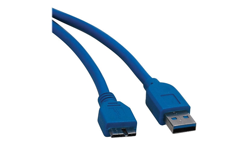 Eaton Tripp Lite Series USB 3.0 SuperSpeed Device Cable (A to Micro-B M/M), Blue, 3 ft. (0.91 m) - USB cable - USB Type