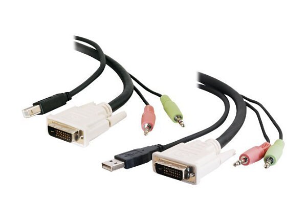 C2G 10ft DVI Dual Link + USB 2.0 KVM Cable with Speaker and Mic - video / USB / audio cable - 3 m