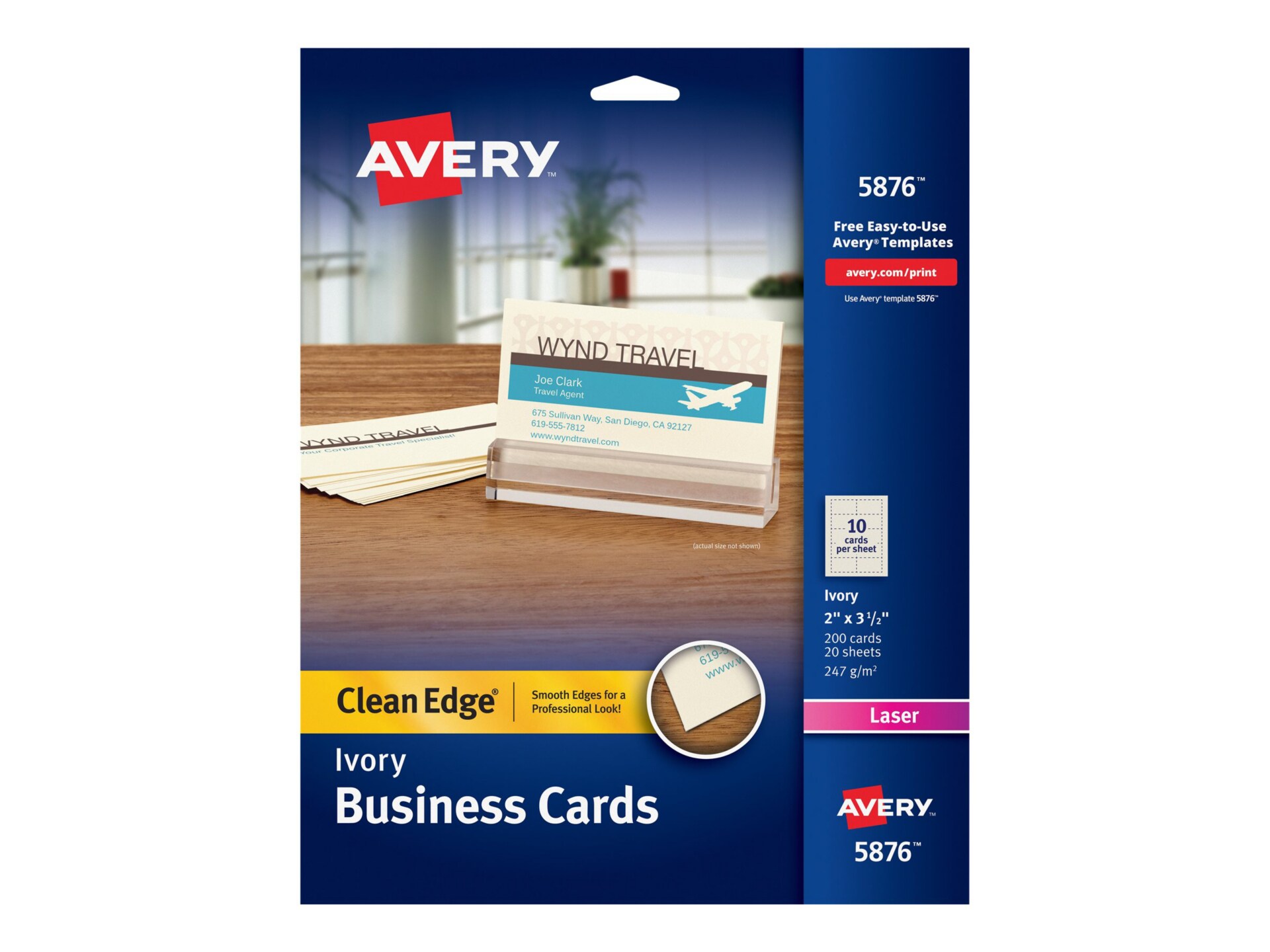 Avery Clean Edge Business Cards 5876 Business Cards