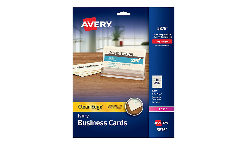 Avery Clean Edge Business Cards 5876 - business cards - 200 card(s) - 2 in