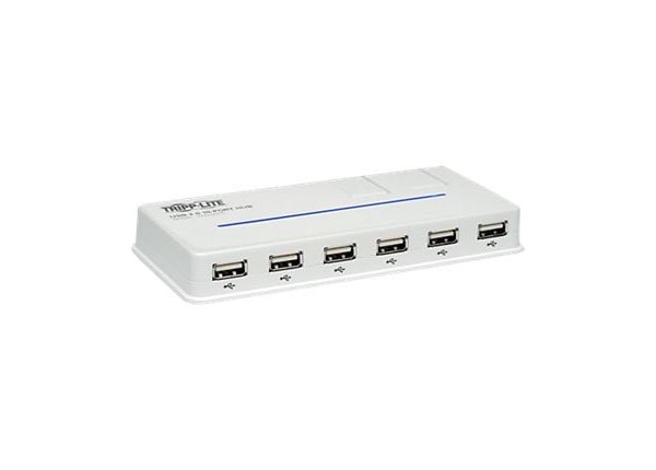 Tripp Lite 10-Port w/ 2 Swivel USB 2.0 / USB 1.1 Hub 480Mbps 110V/220V
