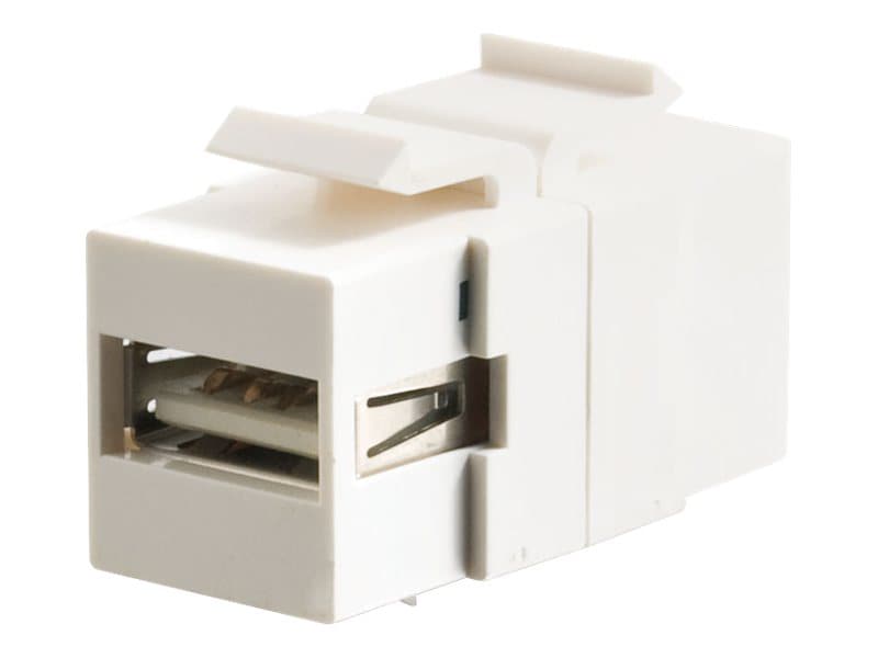 C2G Snap-In USB A/B Female Keystone Insert Module - White (TAA Compliant)
