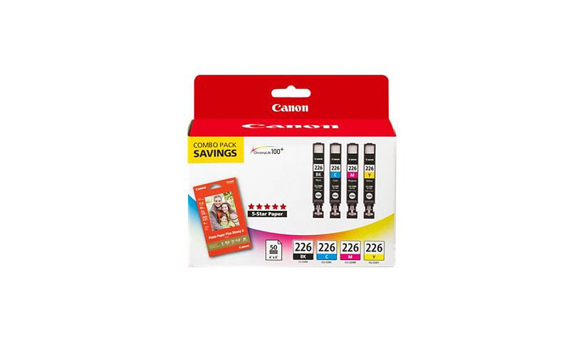 Canon CLI-226 4 Color Combo Pack - 4-pack - black, yellow, cyan, magenta - original - ink tank / paper kit