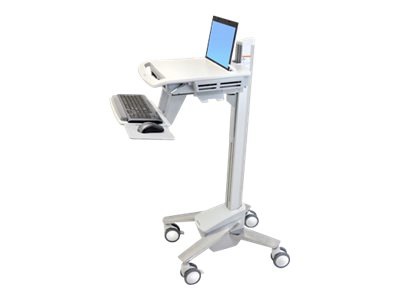 Ergotron StyleView EMR Laptop Cart, SV40 - cart - for notebook / keyboard / mouse - gray, white, polished aluminum