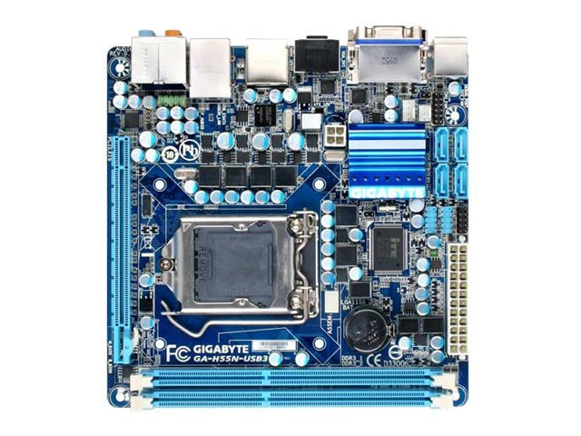 Gigabyte GA-H55N-USB3 - 1.0 - motherboard - mini ITX - LGA1156 Socket - H55