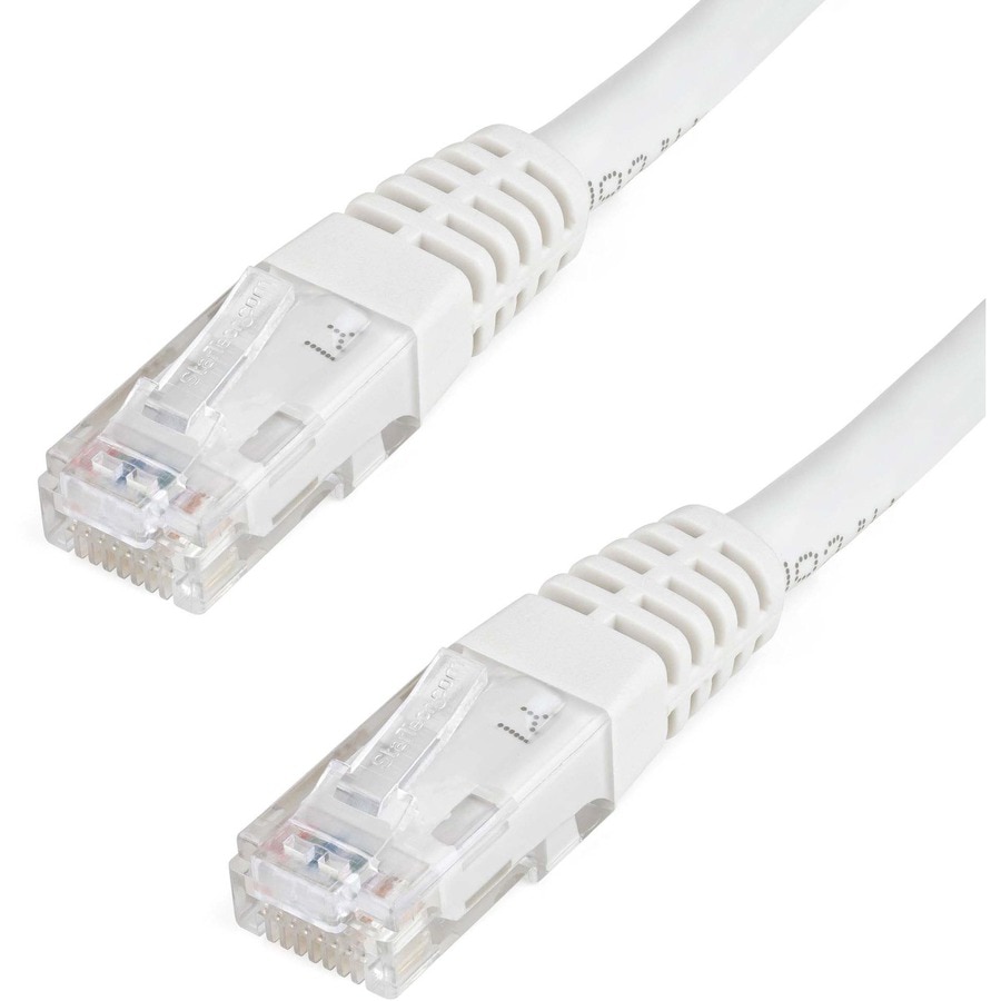 StarTech.com 10ft CAT6 Ethernet Cable - White CAT 6 Gigabit Wire 100W PoE 650MHz Molded Patch Cord