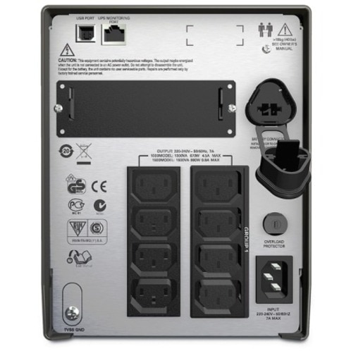 Thumbnail 3 of 4 for APC Smart-UPS, Line Interactive, 1500VA, Tower, 230V, 8x IEC C13 outlets, SmartSlot, AVR, LCD