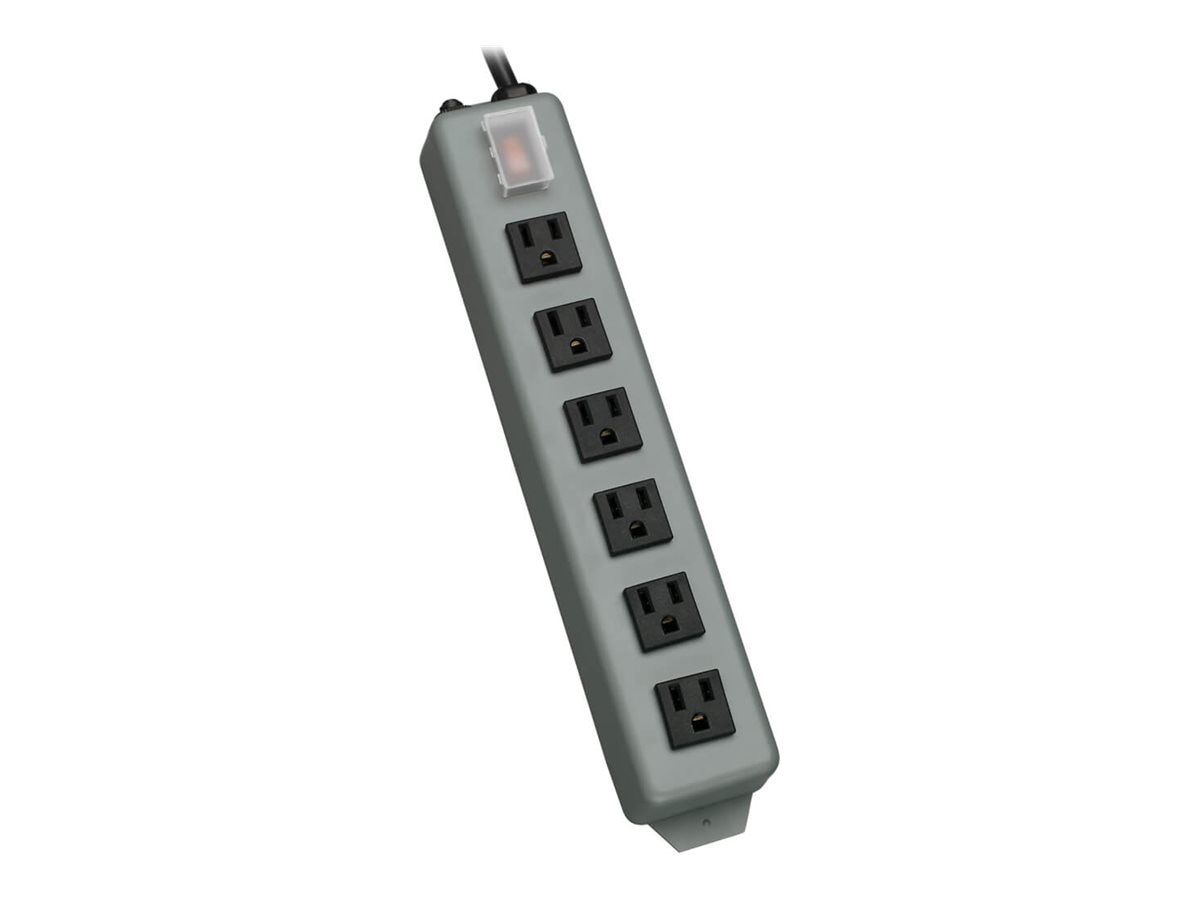 Tripp Lite Waber Power Strip 6-Outlet Industrial 5-15R Metal 15ft Cord 120V