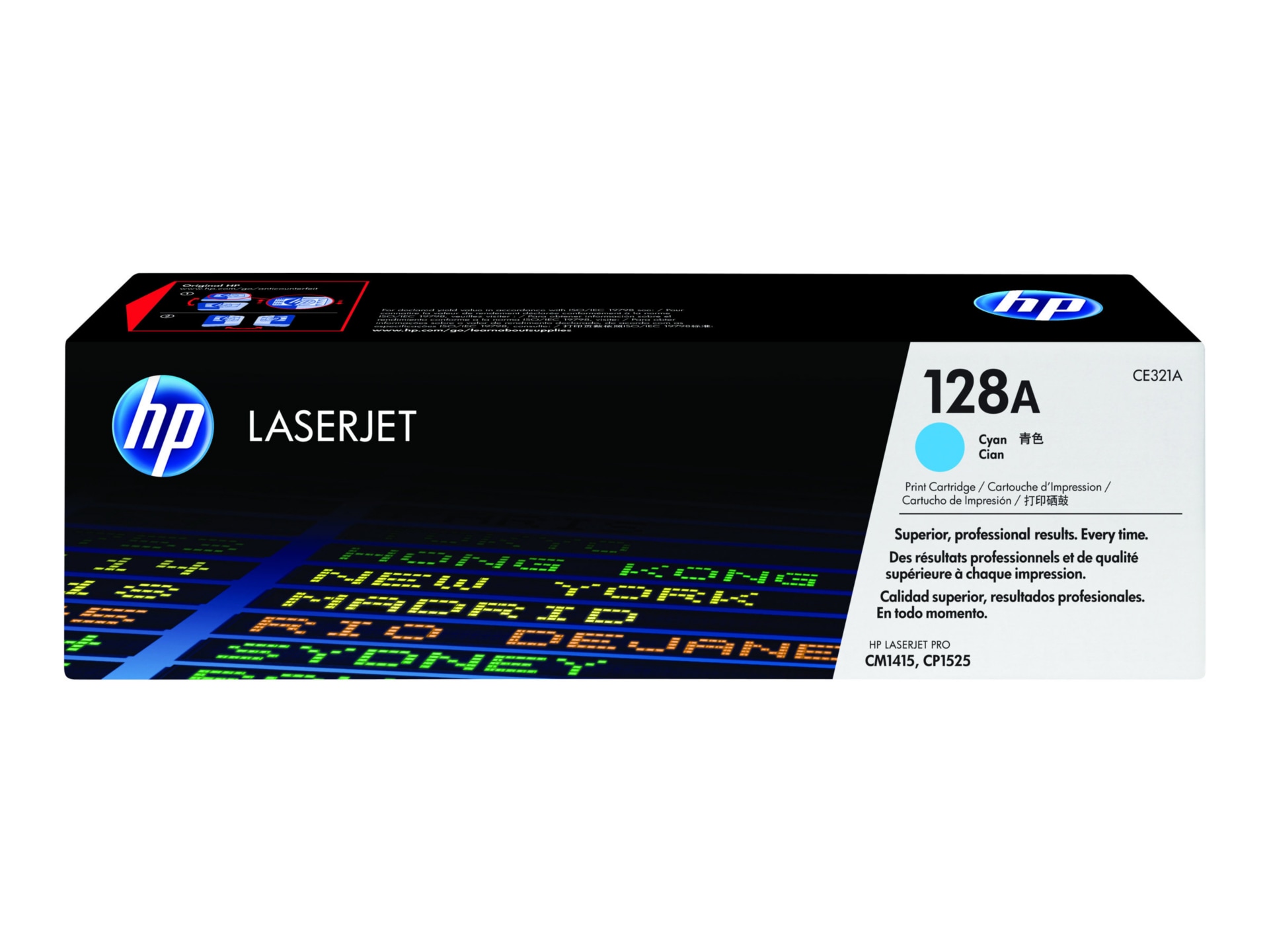 HP 128A (CE321A) Original Standard Yield Laser Toner Cartridge - Single Pack - Cyan - 1 Each