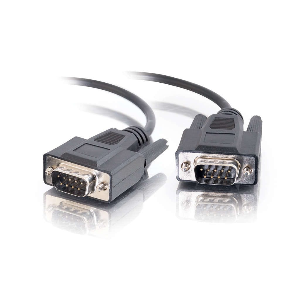 C2G 6ft RS232 DB9 Straight Through Shielded Serial Cable - Black - M/M
