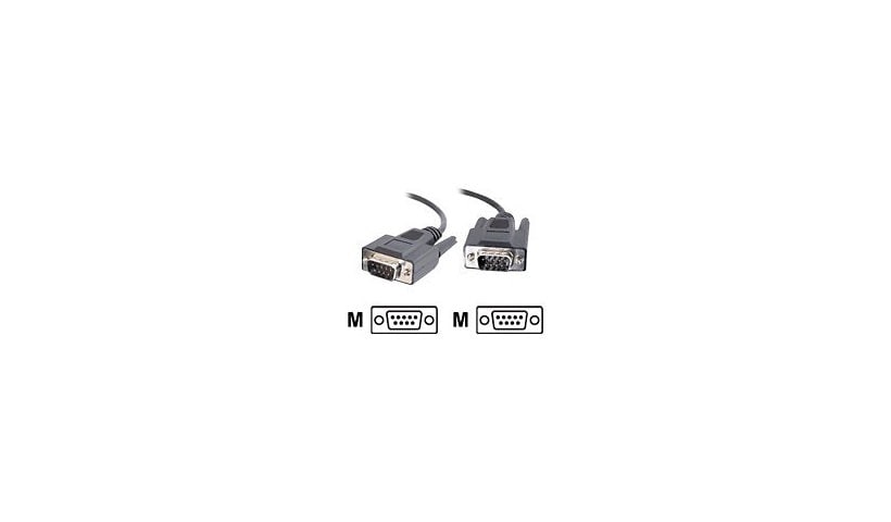 C2G 6ft RS232 DB9 Straight Through Shielded Serial Cable - Black - M/M