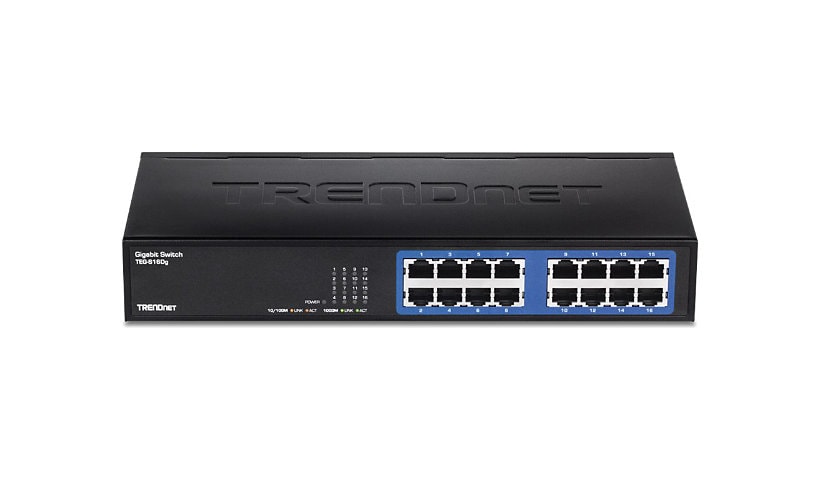 TRENDnet 6-Port Unmanaged Gigabit GREENnet Desktop Metal Switch, Ethernet-Network Switch, 16 x 10-100-1000 RJ-45 Ports,