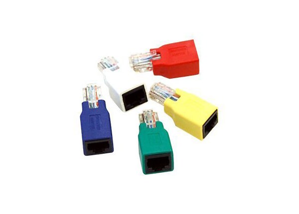 Bytecc Cat 6. Gigabit Crossover Adaptor Set Pack - crossover adapter - white, blue, yellow, red, green