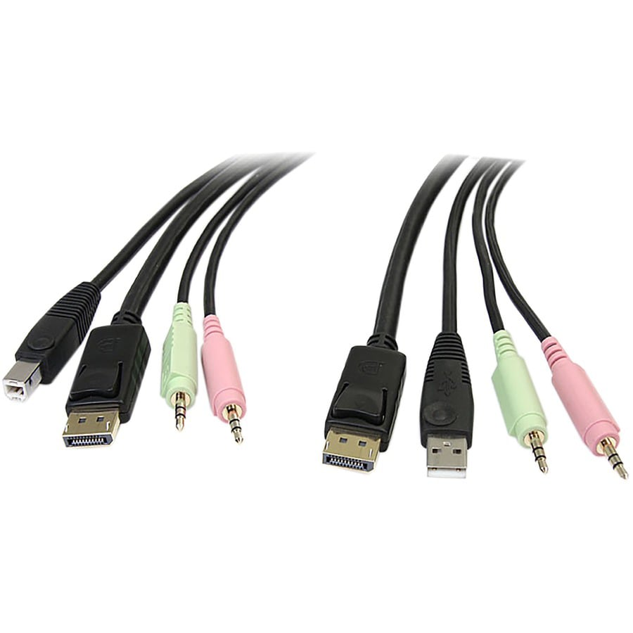 StarTech.com 6ft 4-in-1 USB DisplayPort KVM Switch Cable w/ Audio/Mic