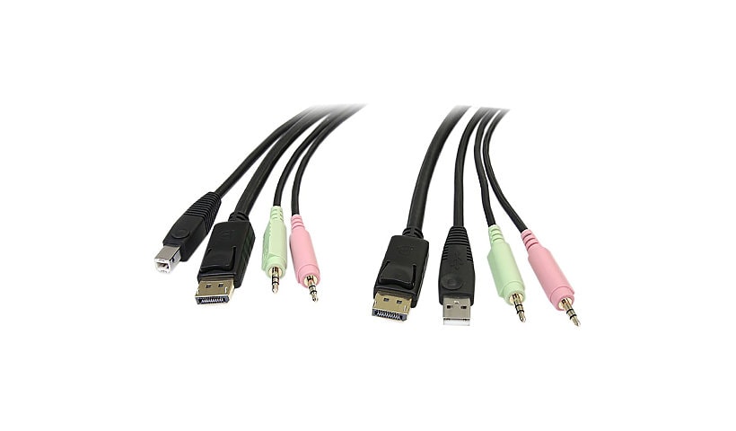 StarTech.com 6ft 4-in-1 USB DisplayPort KVM Switch Cable w/ Audio/Mic