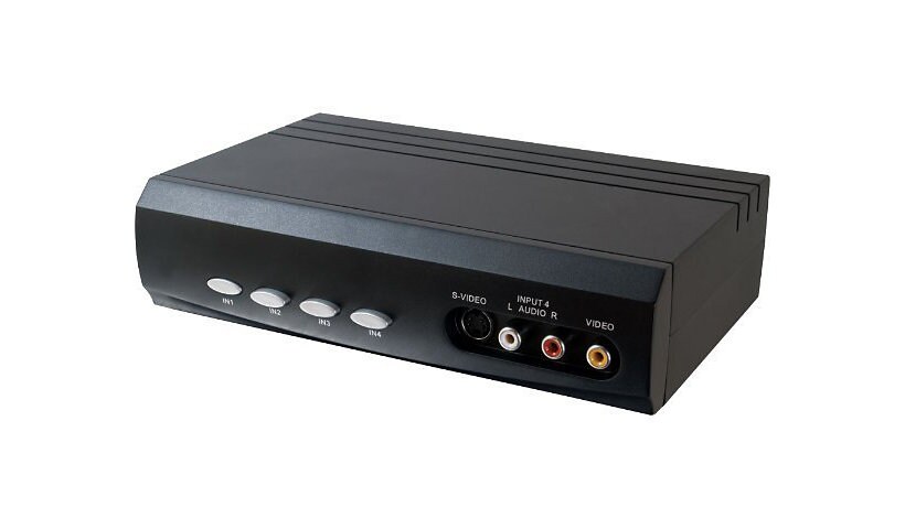 C2G 4x2 S-Video + Composite Video + Stereo Audio Selector Switch - video/au
