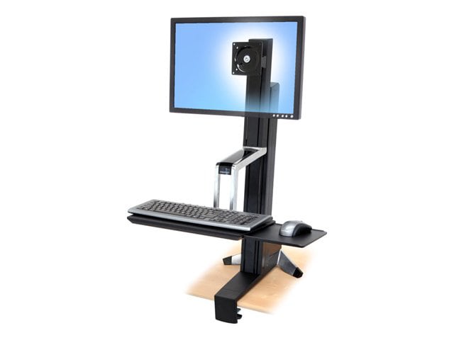 Ergotron WorkFit-S Single HD Sit-Stand Workstation Standing Desk - mounting kit - for LCD display / keyboard / mouse -