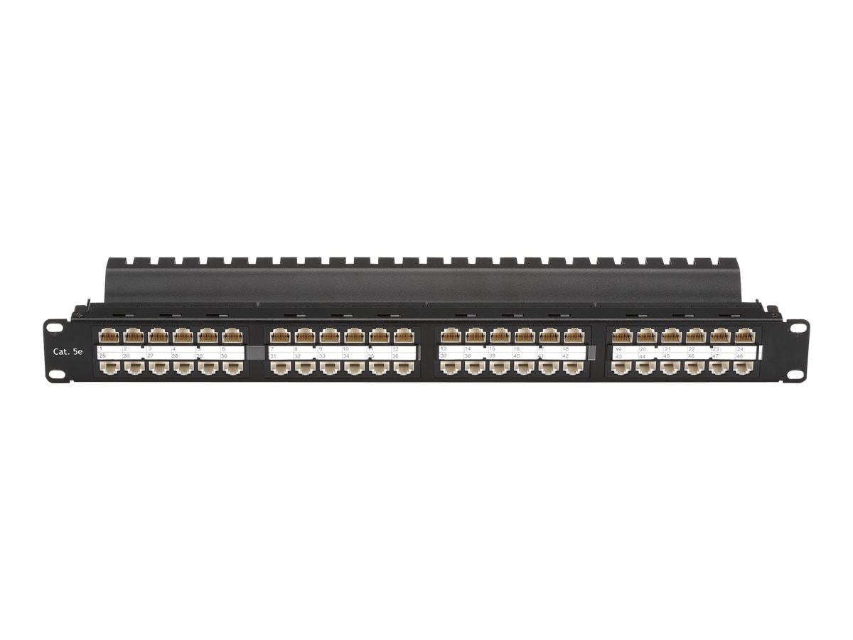 Black Box SpaceGAIN CAT5e High-Density Feed-Through - patch panel - 1U - 19"