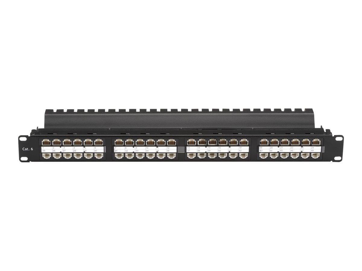 Black Box SpaceGAIN CAT6 High-Density Feed-Through - patch panel - 1U - 19"