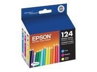 Epson 124 Multi-Pack - Moderate Capacity - color (cyan, magenta, yellow) - original - ink cartridge