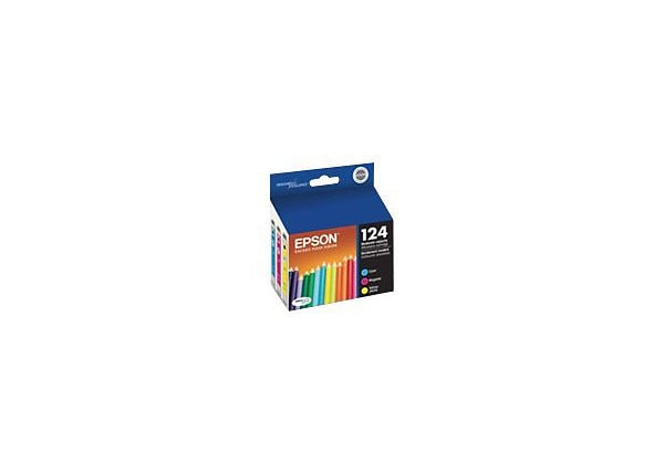 Epson 124 Multi-Pack - Moderate Capacity - color (cyan, magenta, yellow) - original - ink cartridge