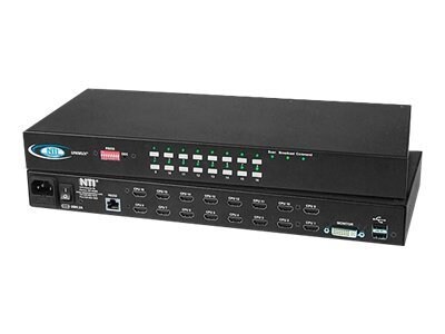 NTI High Density DVI USB KVM Switch UNIMUX-DVI-16HD - KVM switch - 16 ports - rack-mountable